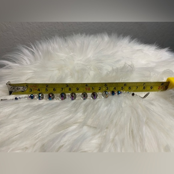 Handmade in New Mexico beaded crystal bracelet clear/multicolored - Picture 6 of 7